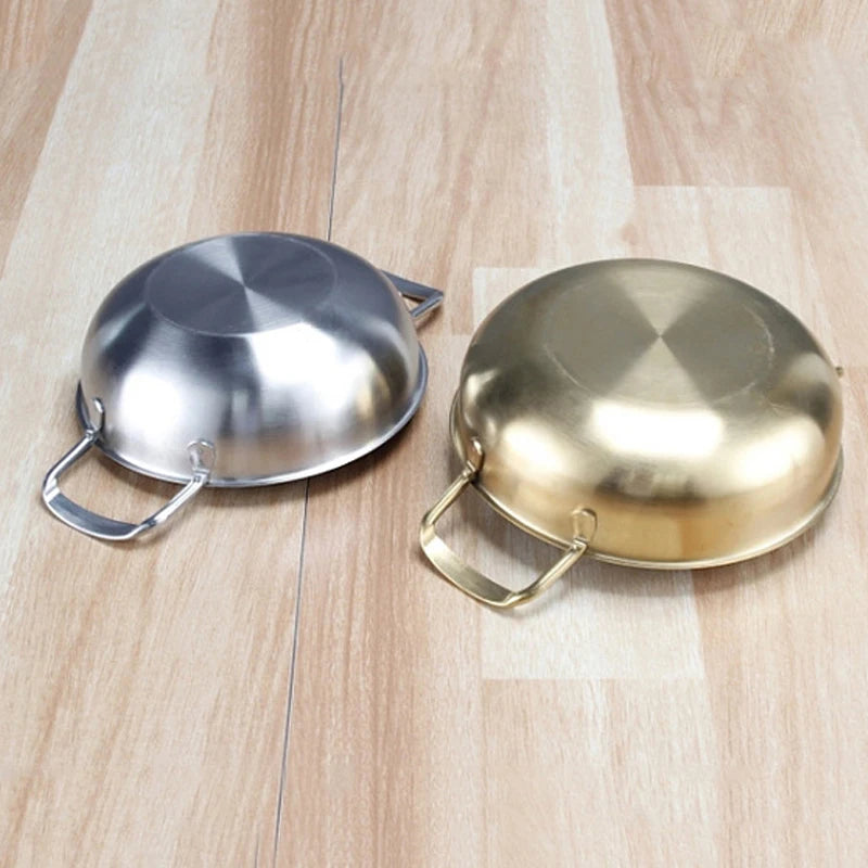 20cm Stainless Steel Ramen Pot Golden Seafood Pots Crayfish Hot Pot Small Wok Pan Clear Soup Pot Kitchen Cooking Pot