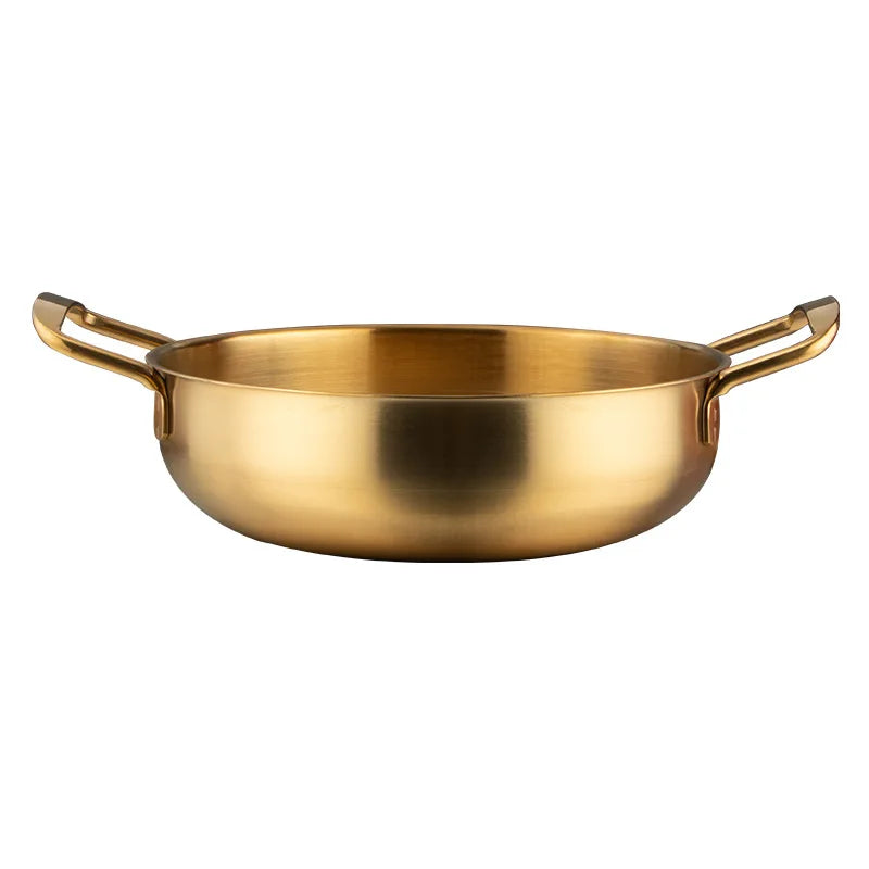 20cm Stainless Steel Ramen Pot Golden Seafood Pots Crayfish Hot Pot Small Wok Pan Clear Soup Pot Kitchen Cooking Pot