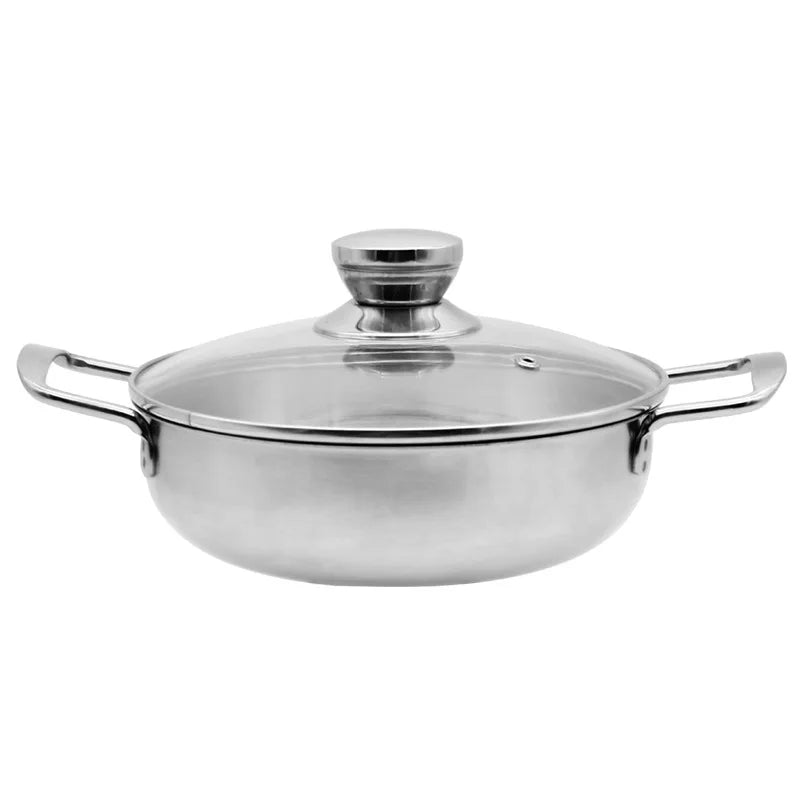 20cm Stainless Steel Ramen Pot Golden Seafood Pots Crayfish Hot Pot Small Wok Pan Clear Soup Pot Kitchen Cooking Pot