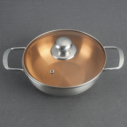 20cm Stainless Steel Ramen Pot Golden Seafood Pots Crayfish Hot Pot Small Wok Pan Clear Soup Pot Kitchen Cooking Pot