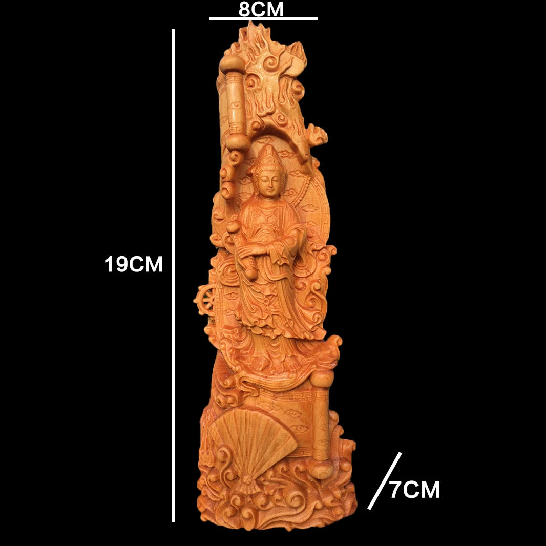 20cm Thuja Wood Wood Sculpture Real Wood Wood Statue Figure Statue Guanyin Collection Feng Shui Office Decoration Home Décor Col