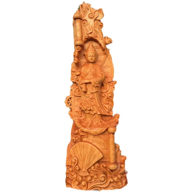 20cm Thuja Wood Wood Sculpture Real Wood Wood Statue Figure Statue Guanyin Collection Feng Shui Office Decoration Home Décor Col