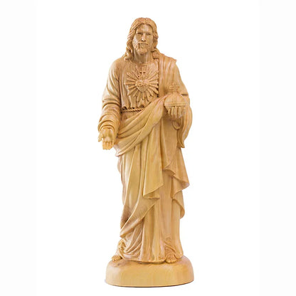 20cm Traditional Hand Carving Home Living Room Church Decor Boxwood Catholic Carving Jesus Statue Ornaments