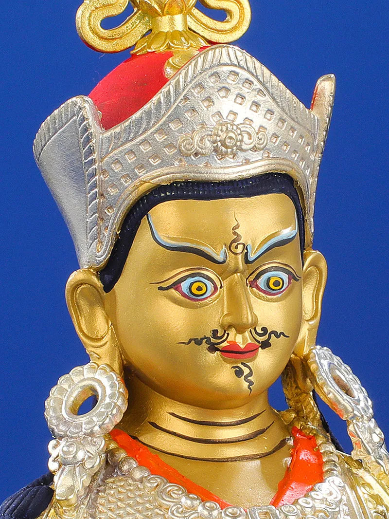 21.5cm Gold Pure Copper Lotus Guanyin Carving Buddhist Carving Tranic Temple Decorate Bodhisattva Figurine
