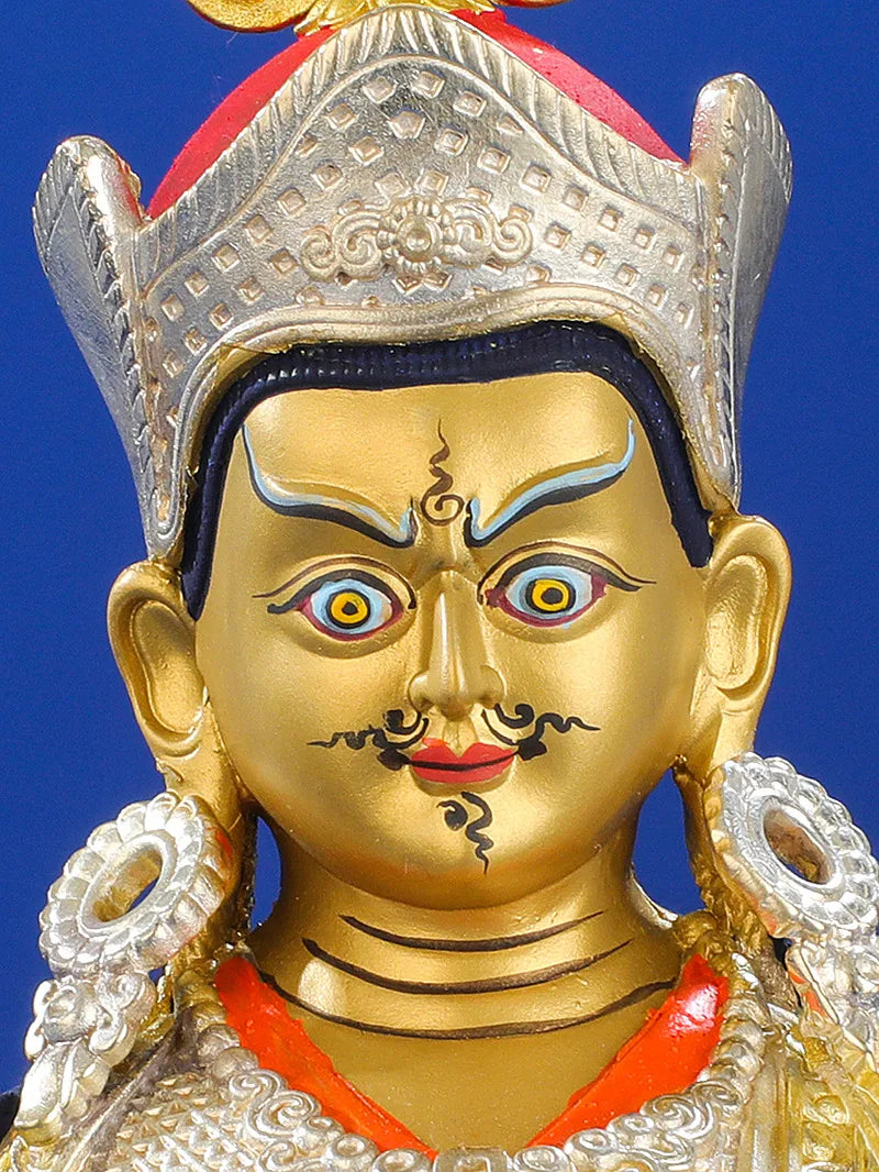 21.5cm Gold Pure Copper Lotus Guanyin Carving Buddhist Carving Tranic Temple Decorate Bodhisattva Figurine