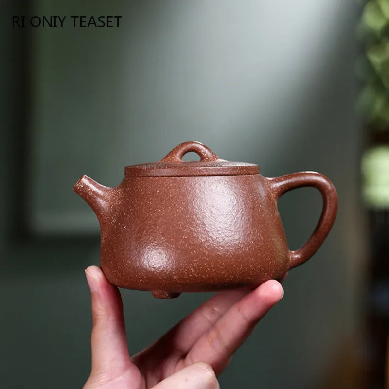 210ml Authentic Chinese Yixing Purple Clay Teapots Famous Artists Handmade High Stone Scoop Tea Pot Kettle Zisha Tea Set Teaware