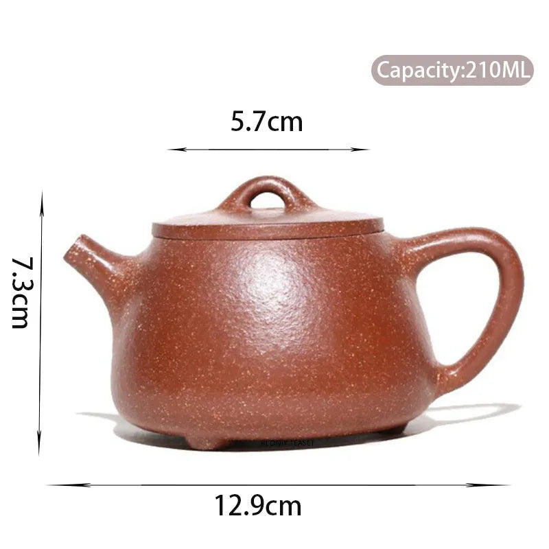 210ml Authentic Chinese Yixing Purple Clay Teapots Famous Artists Handmade High Stone Scoop Tea Pot Kettle Zisha Tea Set Teaware