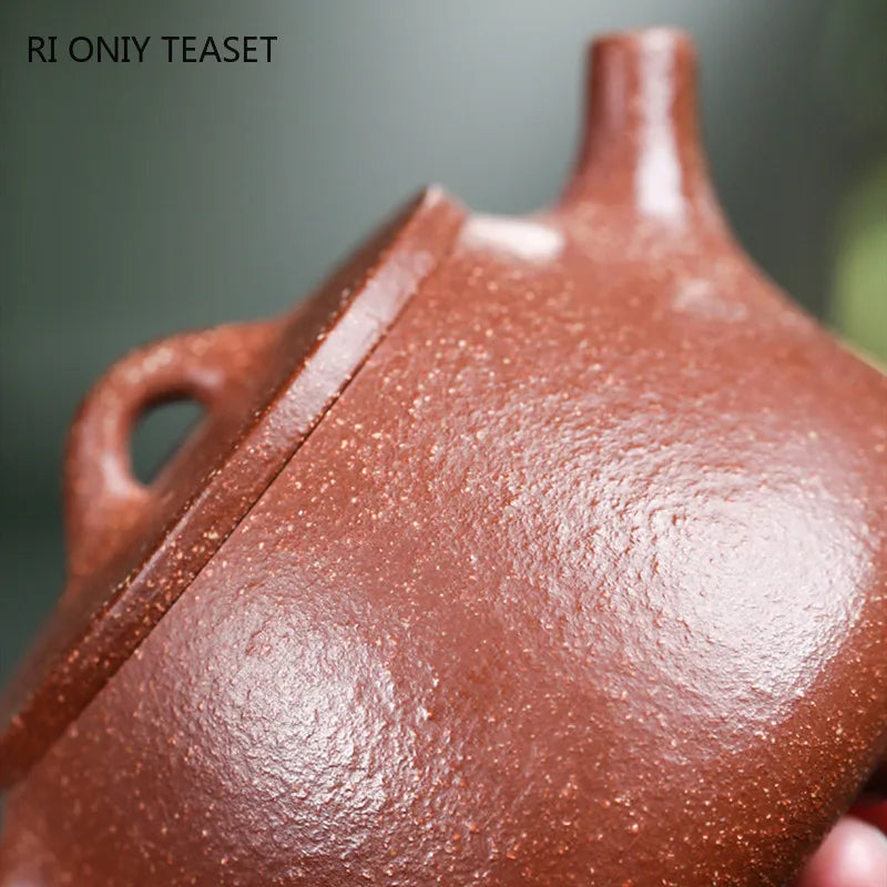 210ml Authentic Chinese Yixing Purple Clay Teapots Famous Artists Handmade High Stone Scoop Tea Pot Kettle Zisha Tea Set Teaware