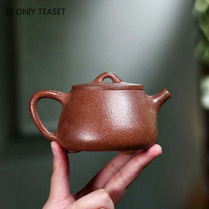 210ml Authentic Chinese Yixing Purple Clay Teapots Famous Artists Handmade High Stone Scoop Tea Pot Kettle Zisha Tea Set Teaware