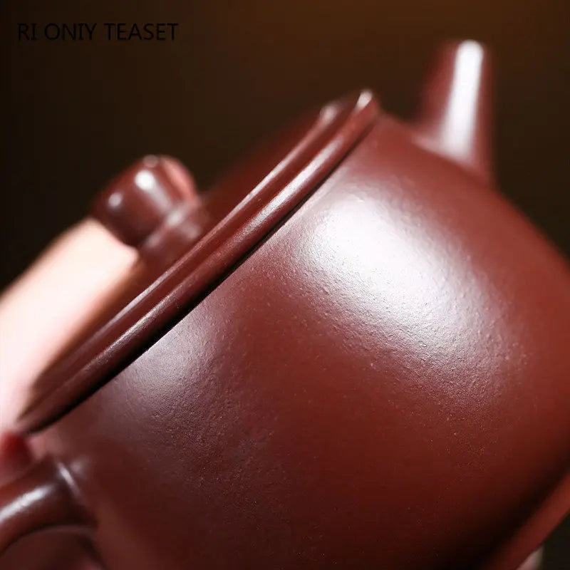 210ml Authentic Yixing Purple Clay Teapots Famous Artists Handmade High Stone Scoop Tea Pot Raw Ore Kettle Chinese Zisha Tea Set