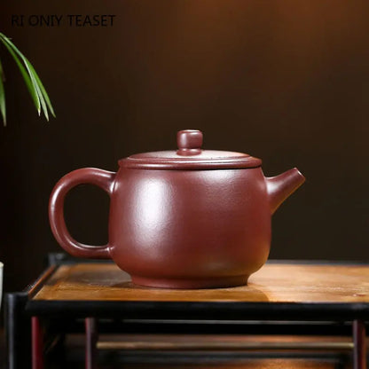 210ml Authentic Yixing Purple Clay Teapots Famous Artists Handmade High Stone Scoop Tea Pot Raw Ore Kettle Chinese Zisha Tea Set