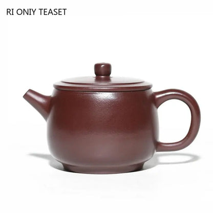 210ml Authentic Yixing Purple Clay Teapots Famous Artists Handmade High Stone Scoop Tea Pot Raw Ore Kettle Chinese Zisha Tea Set