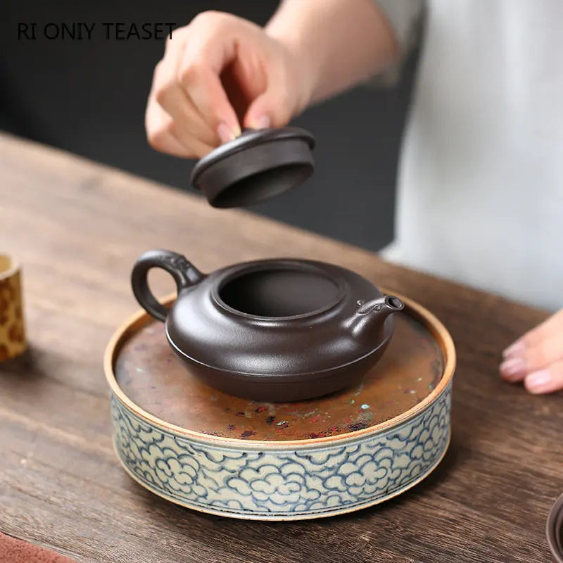 210ml Authentic Yixing Purple Clay Teapots Famous Artists Handmade Tea Pot Raw Ore Beauty Kettle Chinese Zisha Tea Set Teaware