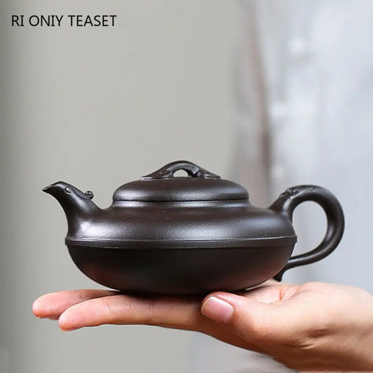 210ml Authentic Yixing Purple Clay Teapots Famous Artists Handmade Tea Pot Raw Ore Beauty Kettle Chinese Zisha Tea Set Teaware