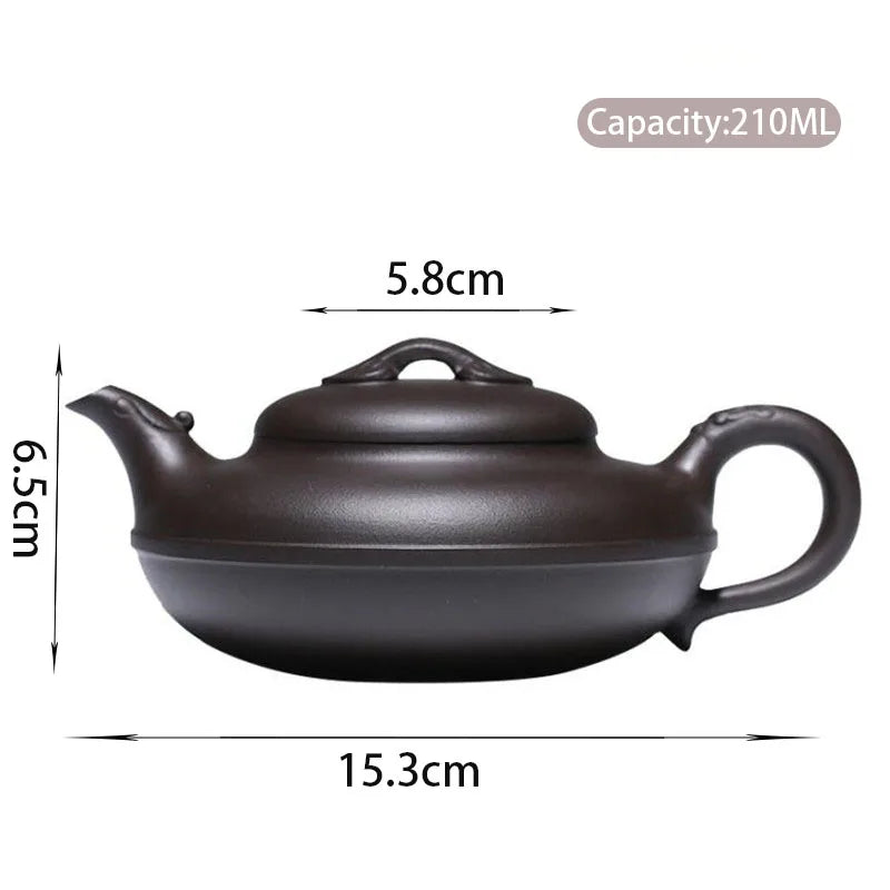 210ml Authentic Yixing Purple Clay Teapots Famous Artists Handmade Tea Pot Raw Ore Beauty Kettle Chinese Zisha Tea Set Teaware