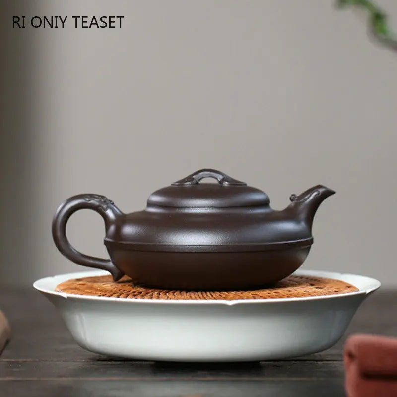 210ml Authentic Yixing Purple Clay Teapots Famous Artists Handmade Tea Pot Raw Ore Beauty Kettle Chinese Zisha Tea Set Teaware