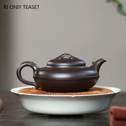 210ml Authentic Yixing Purple Clay Teapots Famous Artists Handmade Tea Pot Raw Ore Beauty Kettle Chinese Zisha Tea Set Teaware