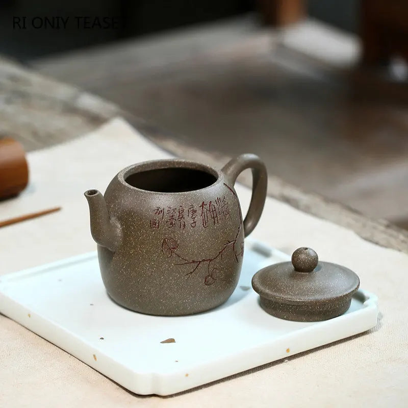 210ml Authentic Yixing Purple Clay Teapots Famous Handmade Tea Pot Raw Ore Section Mud Beauty Kettle Chinese Zisha Tea Set