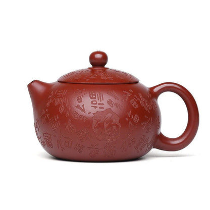 210ml Authentic Yixing Purple Clay Teapots Famous Handmade Xishi Tea Pot Raw Ore Dahongpao Mud Kettle Chinese Zisha Tea Set
