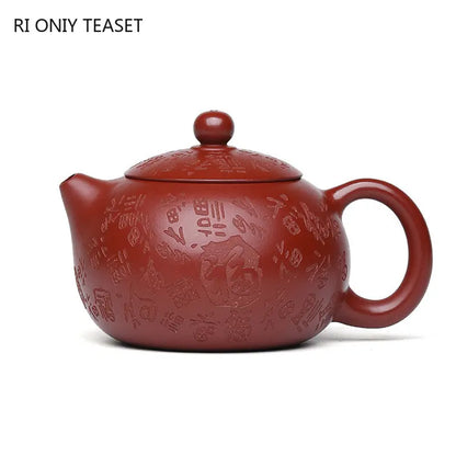 210ml Authentic Yixing Purple Clay Teapots Famous Handmade Xishi Tea Pot Raw Ore Dahongpao Mud Kettle Chinese Zisha Tea Set