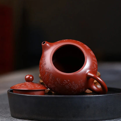 210ml Authentic Yixing Purple Clay Teapots Famous Handmade Xishi Tea Pot Raw Ore Dahongpao Mud Kettle Chinese Zisha Tea Set