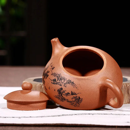 210ml China Yixing ZishaTeapot Kung Fu Handmade Teapot Dahongpao Tea Stone Scoop  Purple Mud Teaware Free S