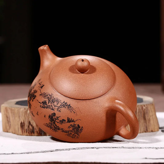 210ml China Yixing ZishaTeapot Kung Fu Handmade Teapot Dahongpao Tea Stone Scoop  Purple Mud Teaware Free S