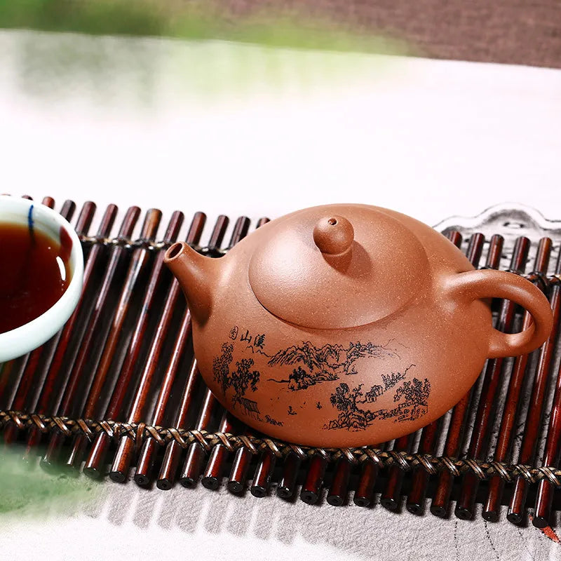 210ml China Yixing ZishaTeapot Kung Fu Handmade Teapot Dahongpao Tea Stone Scoop  Purple Mud Teaware Free S