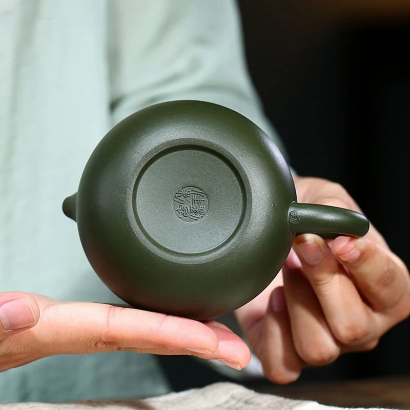 210ml Chinese Yixing Purple Clay Tea Pot Ball Hole Filter Beauty Teapot Handmade Zisha Green Mud Tea Sets Household Xishi Kettle