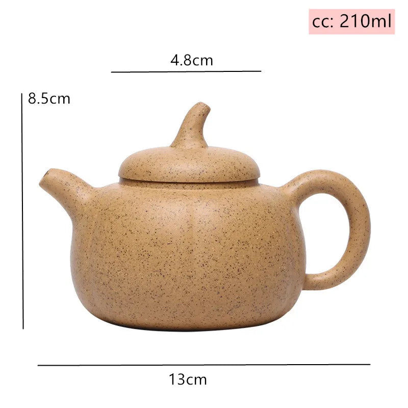 210ml Chinese Yixing Purple Clay Tea Pot Creative Pumpkin Pu 'er Teapot Handmade Beauty Kettle Raw Ore Section Mud Zisha Tea Set