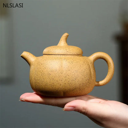 210ml Chinese Yixing Purple Clay Tea Pot Creative Pumpkin Pu 'er Teapot Handmade Beauty Kettle Raw Ore Section Mud Zisha Tea Set