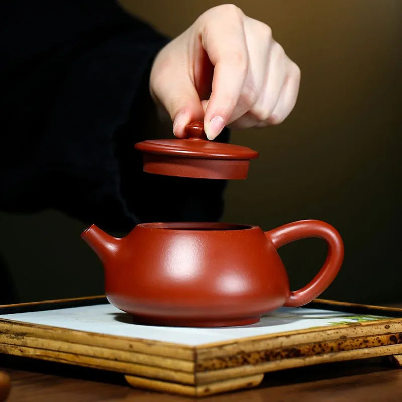 210ml Chinese Yixing Purple Clay Teapot Authentic Raw Ore Dahongpao Mud Stone Scoop Tea Pot Kettle Famous Handmade Zisha Tea Set