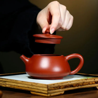 210ml Chinese Yixing Purple Clay Teapot Authentic Raw Ore Dahongpao Mud Stone Scoop Tea Pot Kettle Famous Handmade Zisha Tea Set