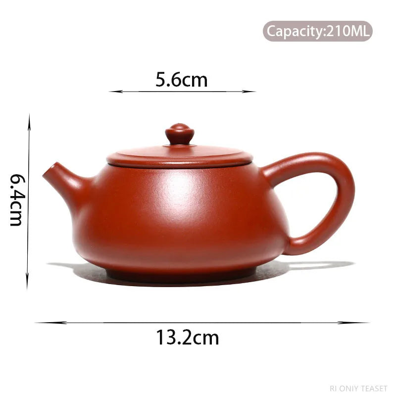 210ml Chinese Yixing Purple Clay Teapot Authentic Raw Ore Dahongpao Mud Stone Scoop Tea Pot Kettle Famous Handmade Zisha Tea Set