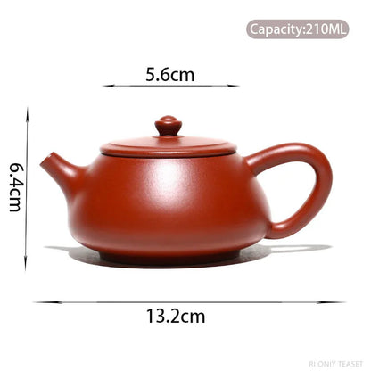 210ml Chinese Yixing Purple Clay Teapot Authentic Raw Ore Dahongpao Mud Stone Scoop Tea Pot Kettle Famous Handmade Zisha Tea Set