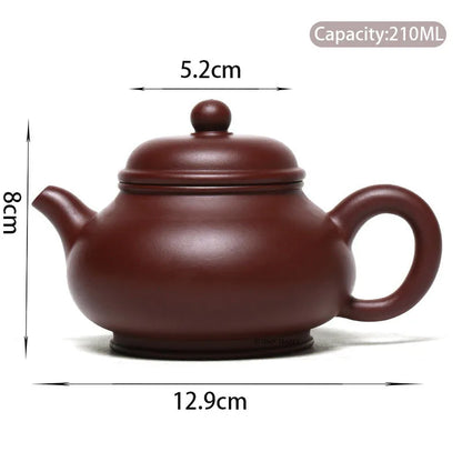 210ml Chinese Yixing Purple Clay Teapots Famous Artists Handmade Raw Ore Purple Zhu Mud Tea Pot Kettle Authentic Zisha Tea Set