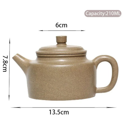 210ml Chinese Yixing Purple Clay Teapots Famous Artists Handmade Tea Pot Raw Ore Green Sand Section Mud Kettle Zisha Tea Set