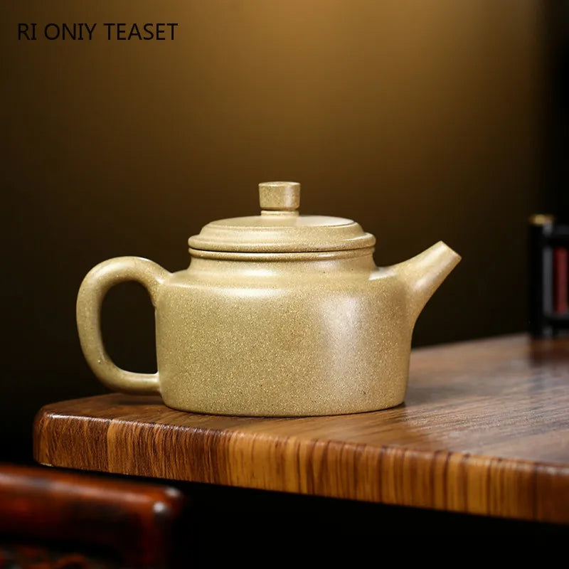 210ml Chinese Yixing Purple Clay Teapots Famous Artists Handmade Tea Pot Raw Ore Green Sand Section Mud Kettle Zisha Tea Set
