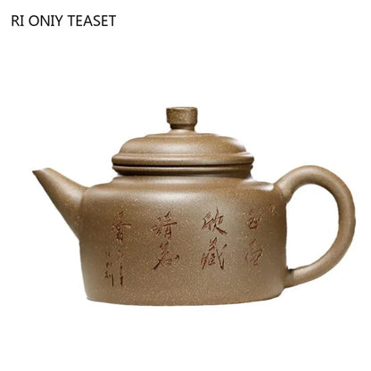210ml Chinese Yixing Purple Clay Teapots Famous Handmade Tea Pot Raw Ore Grey Section Mud Kettle Authentic Zisha Tea Set Gifts