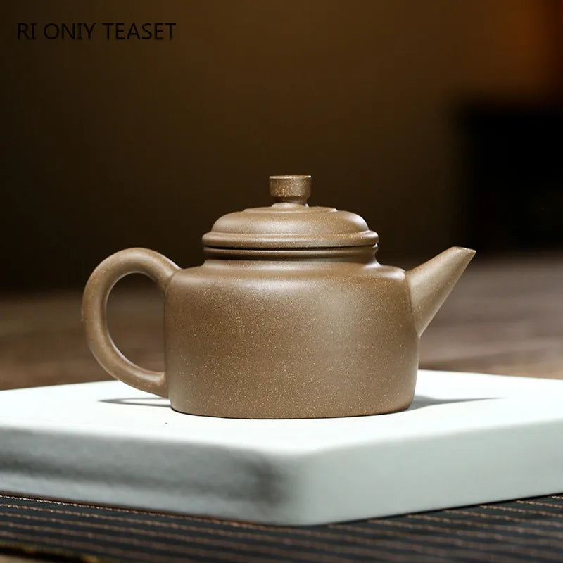 210ml Chinese Yixing Purple Clay Teapots Famous Handmade Tea Pot Raw Ore Grey Section Mud Kettle Authentic Zisha Tea Set Gifts
