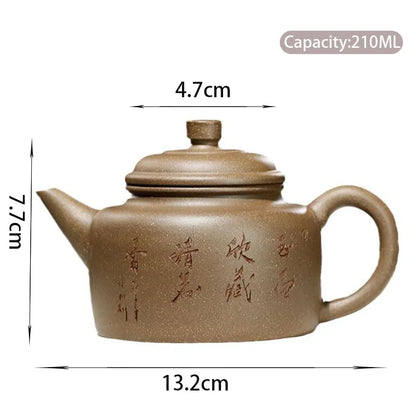 210ml Chinese Yixing Purple Clay Teapots Famous Handmade Tea Pot Raw Ore Grey Section Mud Kettle Authentic Zisha Tea Set Gifts