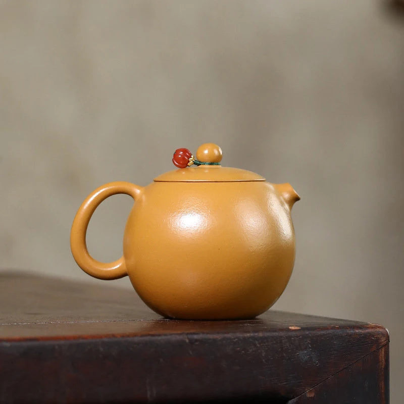 210ml Chinese Yixing Raw Ore Purple Clay Teapot Authentic Handmade Xishi Tea Pot Beauty Kettle High-end Zisha Tea Set Collection