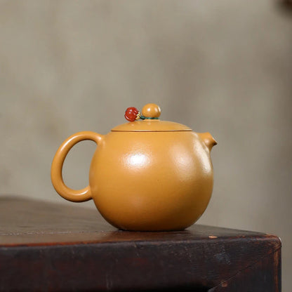 210ml Chinese Yixing Raw Ore Purple Clay Teapot Authentic Handmade Xishi Tea Pot Beauty Kettle High-end Zisha Tea Set Collection