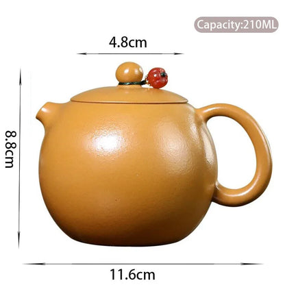 210ml Chinese Yixing Raw Ore Purple Clay Teapot Authentic Handmade Xishi Tea Pot Beauty Kettle High-end Zisha Tea Set Collection