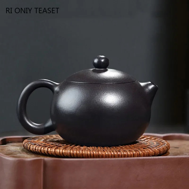 210ml Chinese Yixing Raw Ore Purple Clay Teapot Famous Handmade High-end Xishi Tea Pot Beauty Kettle Collection Zisha Tea Set