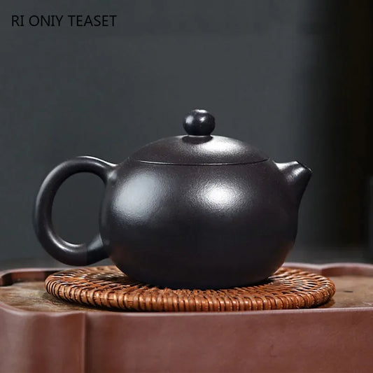 210ml Chinese Yixing Raw Ore Purple Clay Teapot Famous Handmade High-end Xishi Tea Pot Beauty Kettle Collection Zisha Tea Set