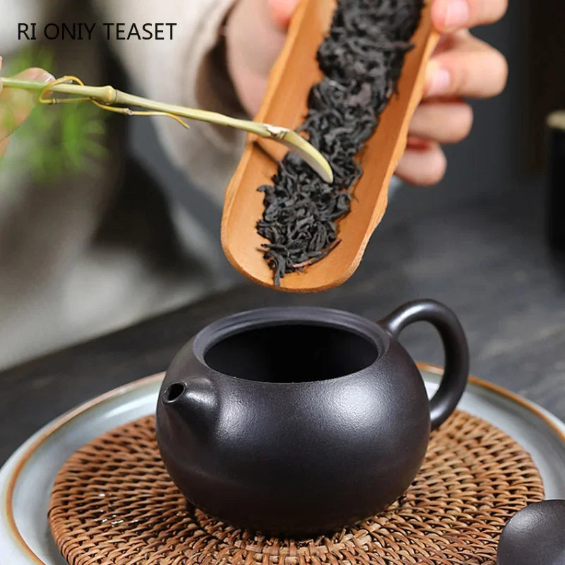 210ml Chinese Yixing Raw Ore Purple Clay Teapot Famous Handmade High-end Xishi Tea Pot Beauty Kettle Collection Zisha Tea Set