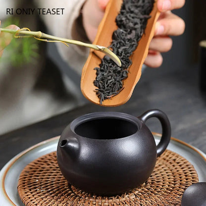 210ml Chinese Yixing Raw Ore Purple Clay Teapot Famous Handmade High-end Xishi Tea Pot Beauty Kettle Collection Zisha Tea Set