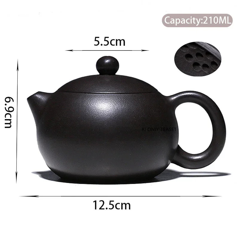210ml Chinese Yixing Raw Ore Purple Clay Teapot Famous Handmade High-end Xishi Tea Pot Beauty Kettle Collection Zisha Tea Set