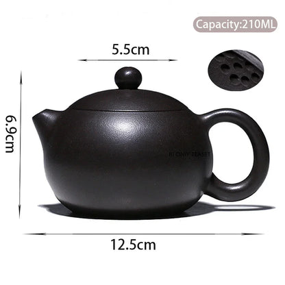 210ml Chinese Yixing Raw Ore Purple Clay Teapot Famous Handmade High-end Xishi Tea Pot Beauty Kettle Collection Zisha Tea Set